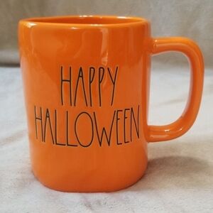 Rae Dunn Happy Halloween Seasonal Holiday Coffee Mug. Solid Orange. NWT.